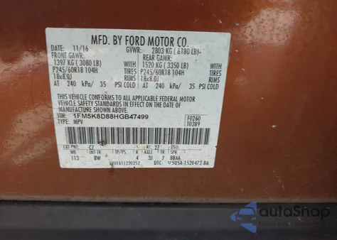 2017 Ford Explorer Xlt from USA, damaged, VIN 1FM5K8D88HGB47499